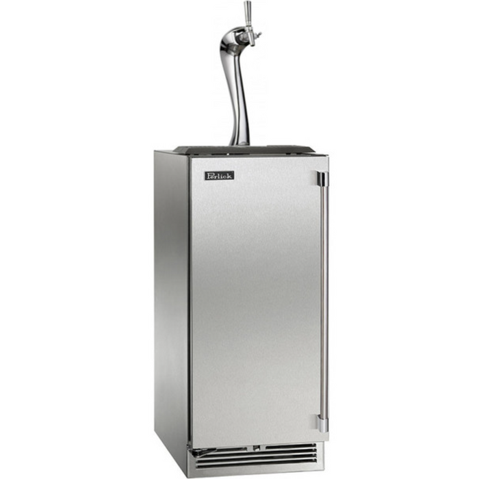 Perlick 15" Signature Series Indoor Kegerator Beverage Dispenser with Stainless Steel Solid Door Adara Tower