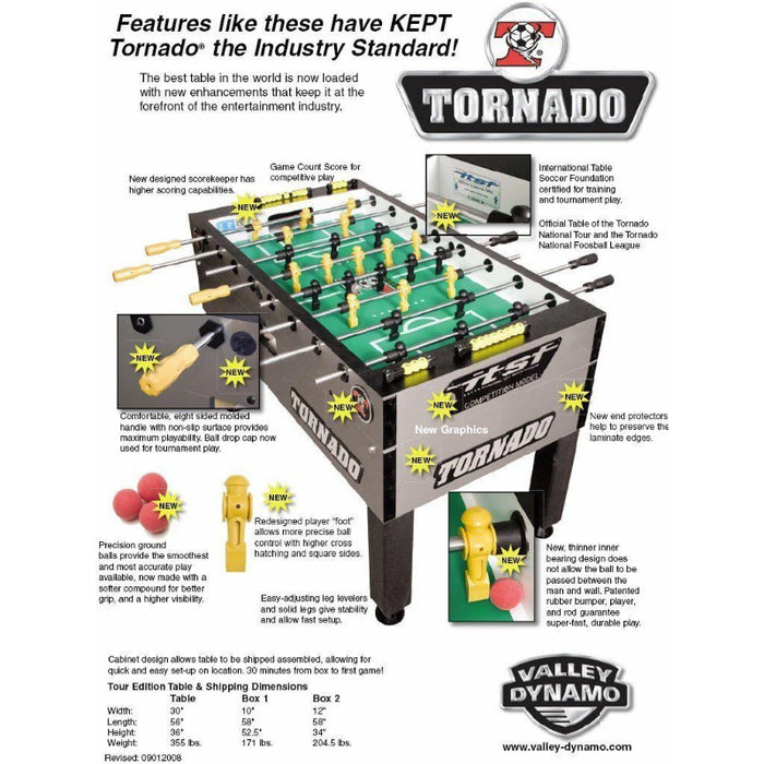 Tornado T-3000 Foosball Table In Silver Home Model